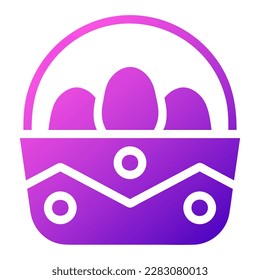 basket egg icon solid gradient purple pink colour easter illustration vector element and symbol perfect. Icon sign from modern collection for web.