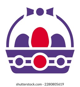 basket egg icon solid red purple style easter illustration vector element and symbol perfect. Icon sign from modern collection for web.