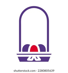 basket egg icon solid red purple style easter illustration vector element and symbol perfect. Icon sign from modern collection for web.
