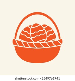Basket With Egg trendy artwork elegant abstract vector illustration colorful applied design.eps
