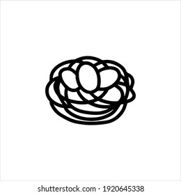 Ein Korb mit Eiern. Osterkorb.doodle-Stil