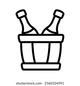 Basket filled with beer bottles icon, perfect for parties