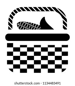 
Basket filled to the brim with corn cobs, this is corn basket icon 
