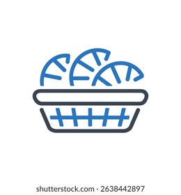 A basket filled with fruit slices.
