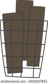 Cesta con ilustración vectorial de leña