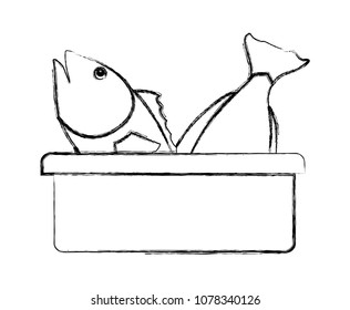 basket with fish icon