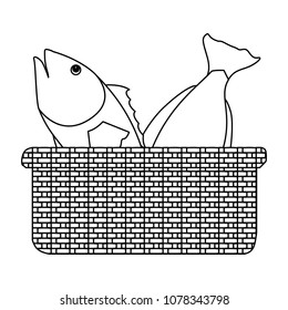 basket with fish icon