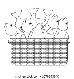 basket with fish icon