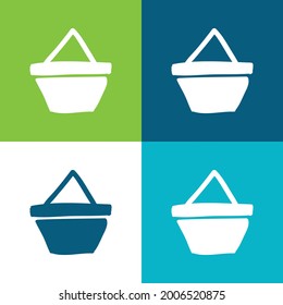 Basket Flat four color minimal icon set