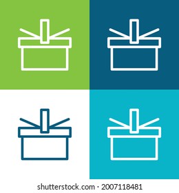 Basket Flat four color minimal icon set