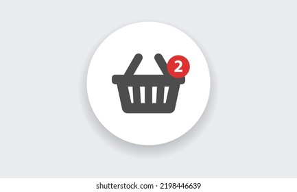Icono de cesta plana, concepto Tienda Online. Signo aislado de vector