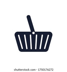 Icono plano de la canasta. Ilustración vectorial de cesta de calidad superior.