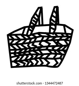 Basket flat illustration on white