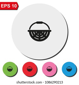 Basket flat round colorful vector icon.