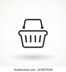 Basket flat vector icon black. Basket flat vector. Buy icon. Market flat vector