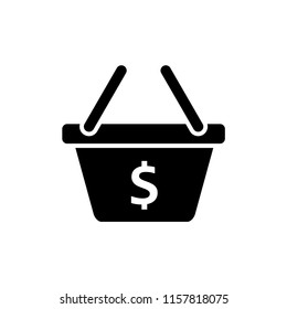 Basket flat vector icon. Buy flat vector icon. Market flat vector icon.