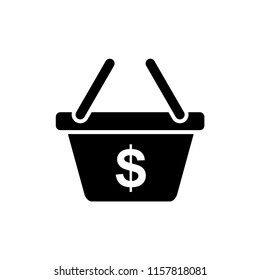 Basket flat vector icon. Buy flat vector icon. Market flat vector icon.