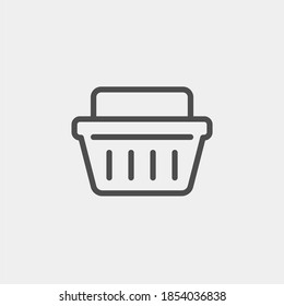 Icono vectorial plano de la cesta. Compra un icono de vector plano. Icono de vector plano de mercado