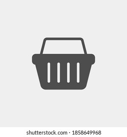 Icono vectorial plano de la cesta. Compra un icono de vector plano. Icono de vector plano de mercado