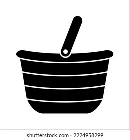 Basket flat vector icon, Buy flat vector icon, Market flat vector icon, on white background.