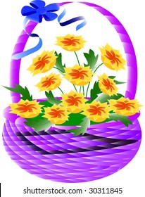 a basket flower in gift