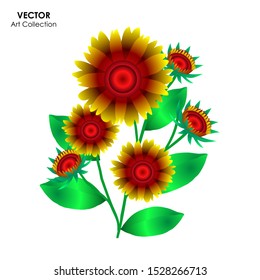 Basket Flower Isolate, Vector illustration design element