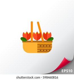 Basket with flowers
