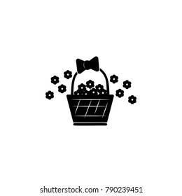 basket of flowers icon. Lovers icon. Wedding element icon. Premium quality graphic design. Signs, symbols collection icon for websites, web design, mobile, info graphics on white background