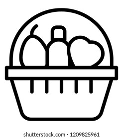 Basket of food for donation to starving people
