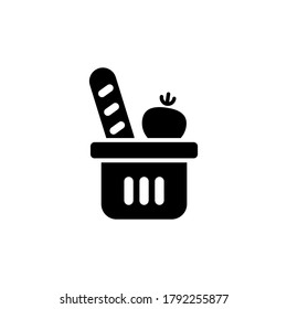 basket food vector icon logo design
