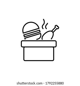 basket food vector icon logo design