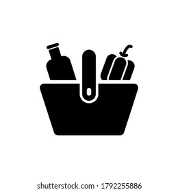 basket food vector icon logo design