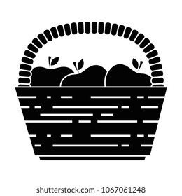 basket with fresh apples