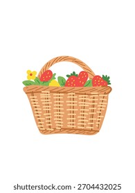basket of fresh berries vector illustration design
