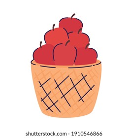 basket with fresh tomatoes icon vector illustration design