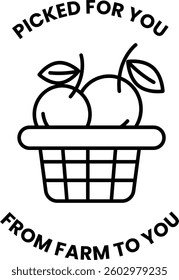 A basket of fruit is picked for you from a farm