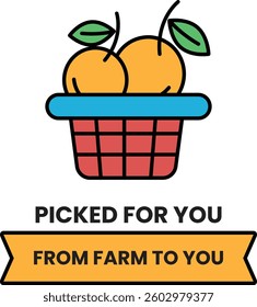 A basket of fruit is picked for you from farm to you