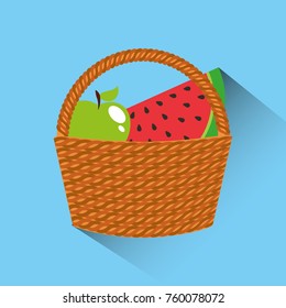 basket with fruits icon