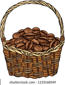 Basket full with coffee beans
