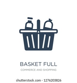 basket full icon vector on white background, basket full trendy filled icons from Commerce and shopping collection, basket full vector illustration