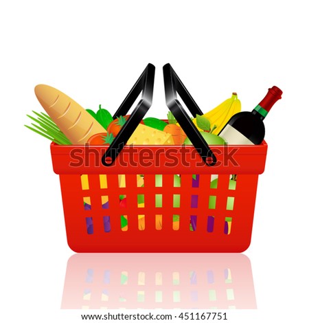 Basket full off fruits and vegetables
