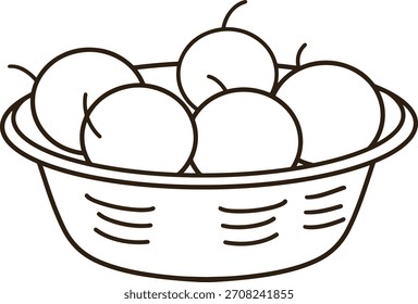 Basket full of oranges coloring page