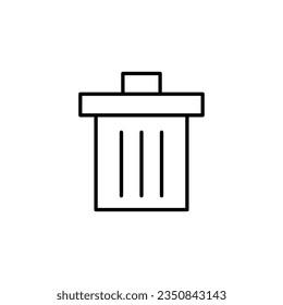 Ícono de esquema simple minimalista de la canasta de basura. Perfecto para sitios web, libros, tiendas, tiendas. Actrazo editable con estilo de contorno minimalista