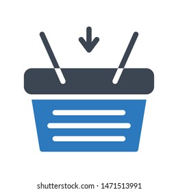basket glyph colour vector icon