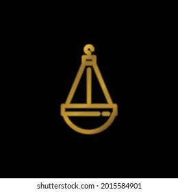 Basket gold plated metalic icon or logo vector