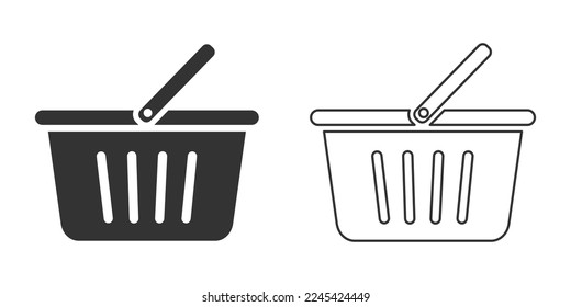 Basket graphic vector icons set
