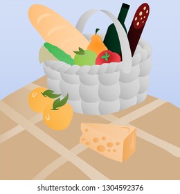 basket of groceries
