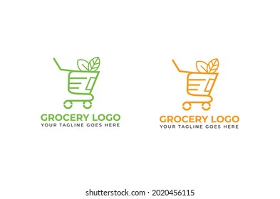 plantilla vectorial de diseño de logotipo de compras de cestas