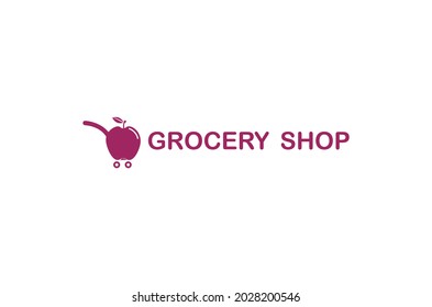 basket grocery logo design vector template online shop