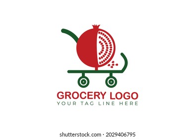 plantilla vectorial de diseño de logotipo de compras de cestas 